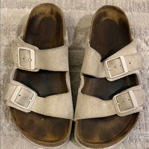 Birkenstock beige  Suede Buckle Sandals